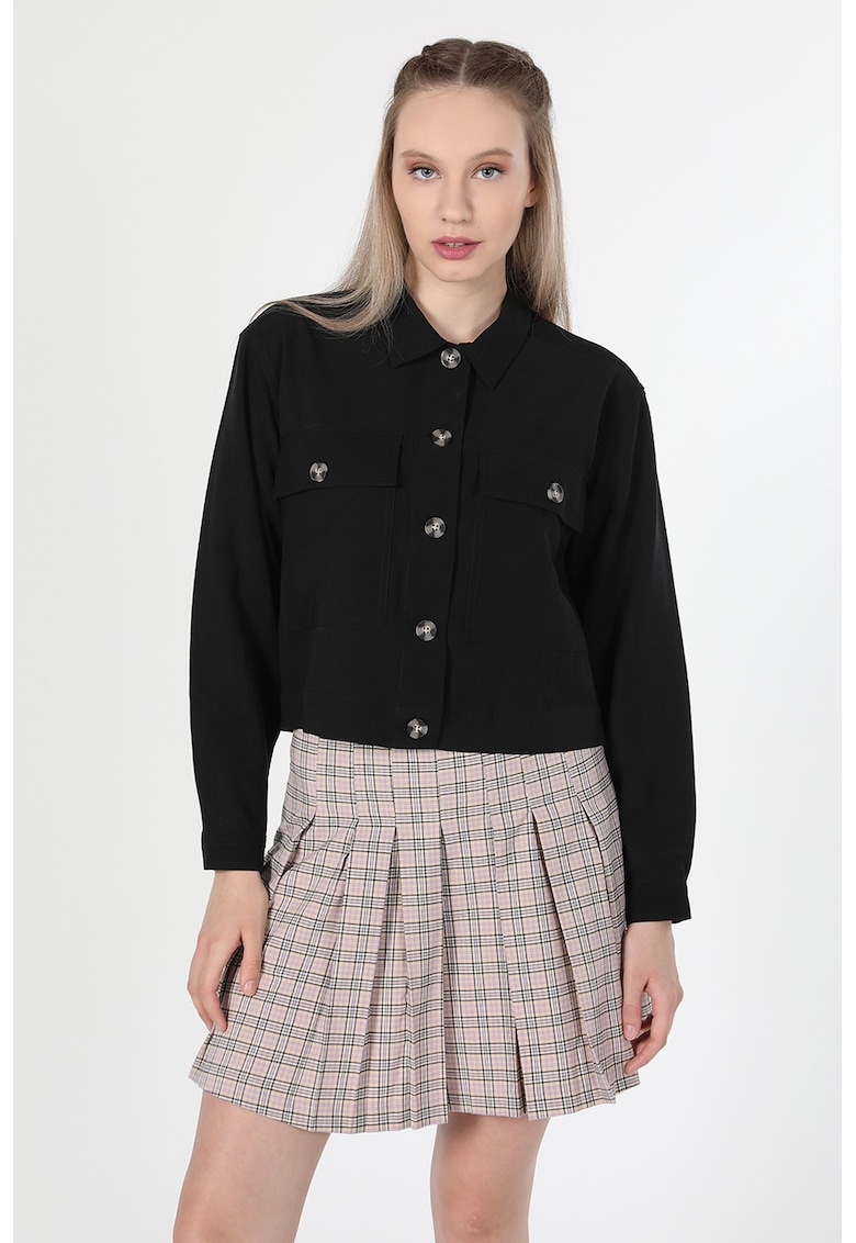 Camasa regular fit cu buzunare pe piept-FEMEI/IMBRACAMINTE/Camasi-IMBRACAMINTE/Camasi