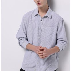 Camasa relaxed fit din amestec de in cu buzunar pe piept-BARBATI/IMBRACAMINTE/Camasi-IMBRACAMINTE/Camasi