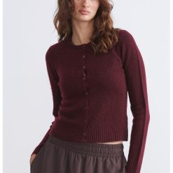 Cardigan tricotat cu decolteu la baza gatului-FEMEI/IMBRACAMINTE/Pulovere si cardigane-IMBRACAMINTE/Pulovere si cardigane