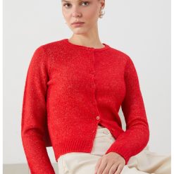 Cardigan tricotat cu decolteu la baza gatului-FEMEI/IMBRACAMINTE/Pulovere si cardigane-IMBRACAMINTE/Pulovere si cardigane