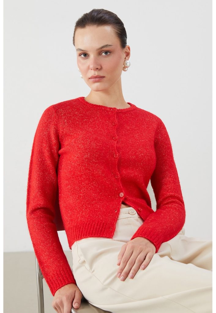 Cardigan tricotat cu decolteu la baza gatului-FEMEI/IMBRACAMINTE/Pulovere si cardigane-IMBRACAMINTE/Pulovere si cardigane