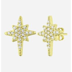 Cercei de argint 925 cu model stea si zirconia-FEMEI/GENTI SI ACCESORII/Bijuterii-GENTI SI ACCESORII/Bijuterii