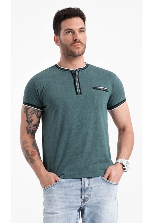 Clothing Tricou cu maneca scurta pentru barbati Tylissice Verde inchis-BARBATI/IMBRACAMINTE/Tricouri si maiouri-IMBRACAMINTE/Tricouri si maiouri