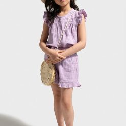 Coccodrillo bluză de bumbac pentru copii culoarea violet