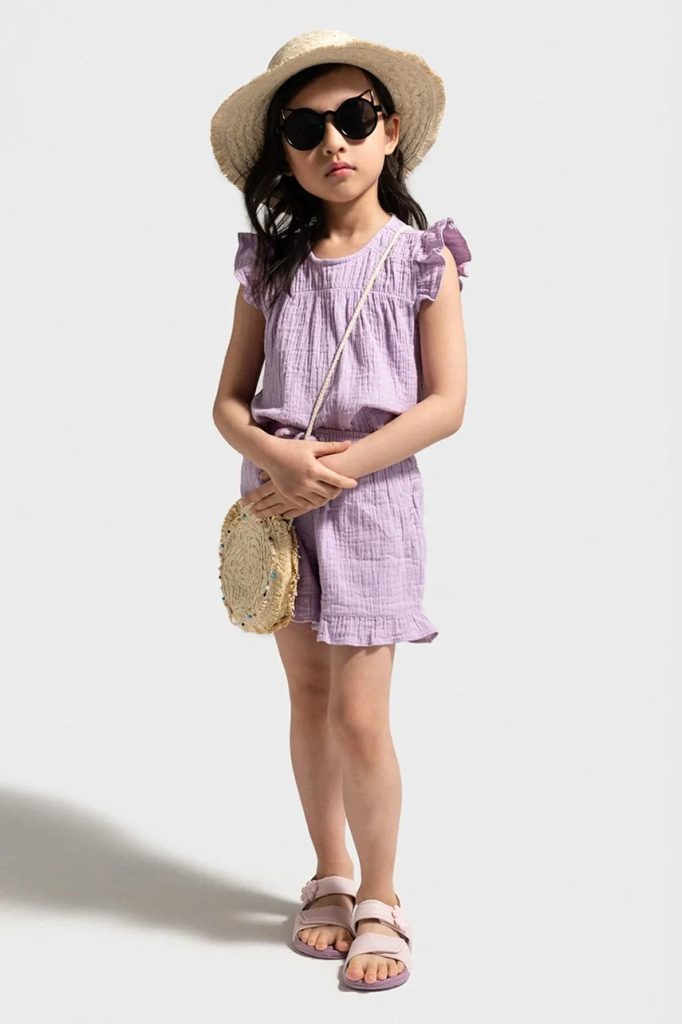 Coccodrillo bluză de bumbac pentru copii culoarea violet