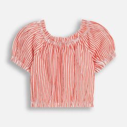 Coccodrillo bluză din bumbac culoarea rosu