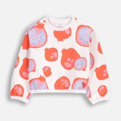 Coccodrillo hanorac de bumbac pentru copii culoarea alb