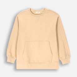 Coccodrillo hanorac de bumbac pentru copii culoarea bej