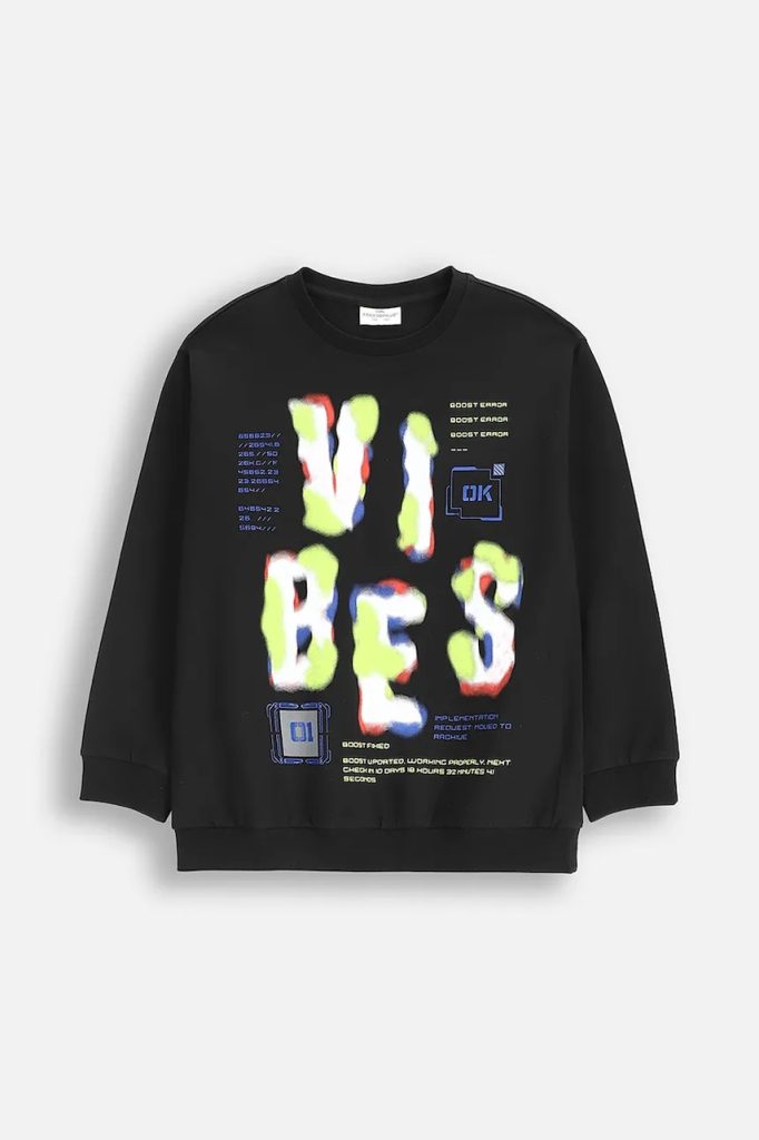 Coccodrillo hanorac de bumbac pentru copii culoarea negru