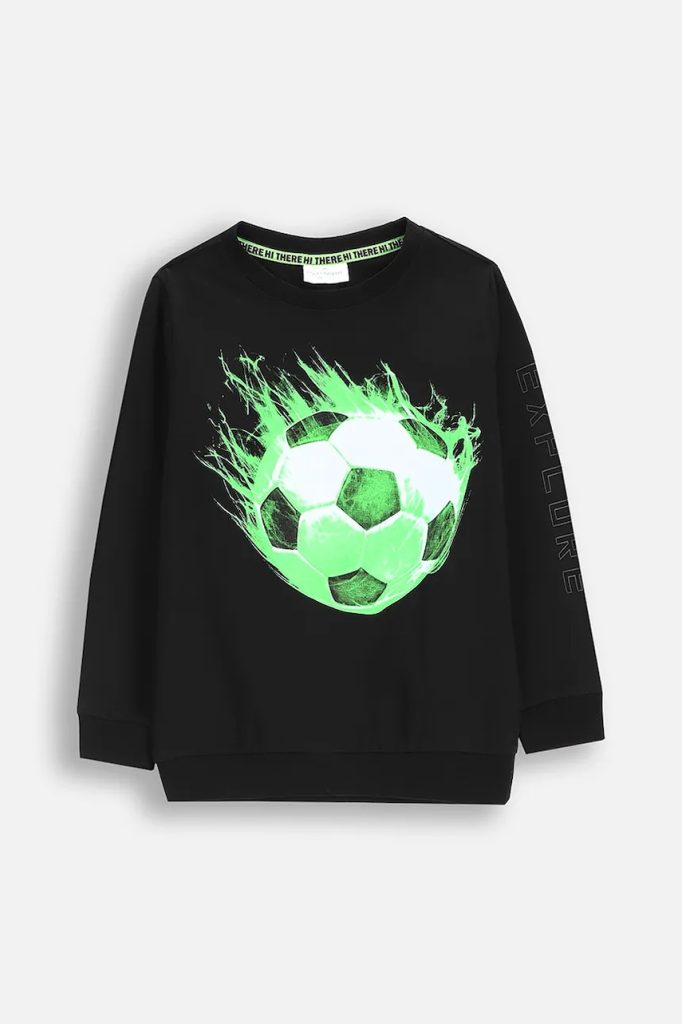 Coccodrillo hanorac de bumbac pentru copii culoarea negru