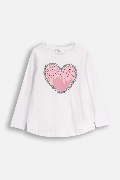 Coccodrillo longsleeve copii culoarea alb