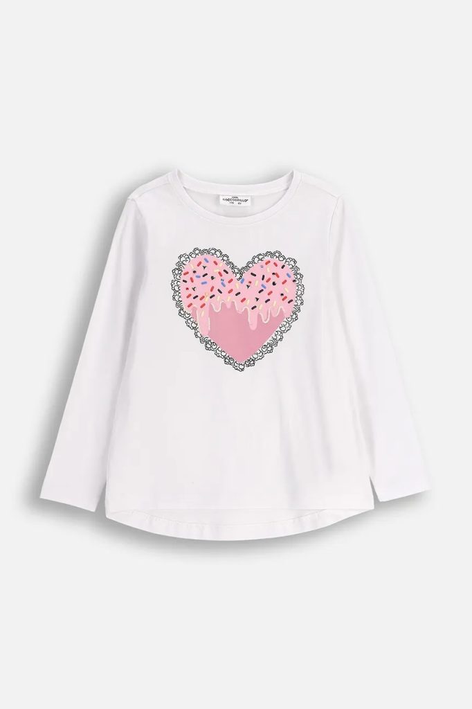 Coccodrillo longsleeve copii culoarea alb