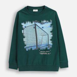 Coccodrillo longsleeve din bumbac pentru copii culoarea verde