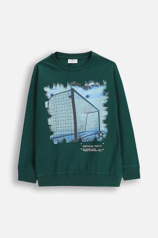 Coccodrillo longsleeve din bumbac pentru copii culoarea verde