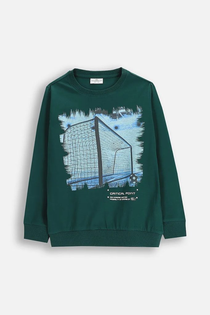 Coccodrillo longsleeve din bumbac pentru copii culoarea verde