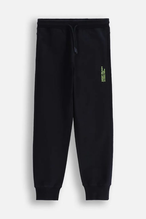 Coccodrillo pantaloni de trening din bumbac pentru copii culoarea albastru marin
