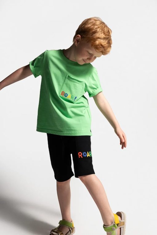 Coccodrillo pantaloni scurți din bumbac culoarea negru