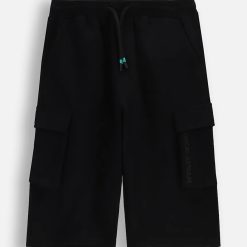 Coccodrillo pantaloni scurți din bumbac pentru copii culoarea negru