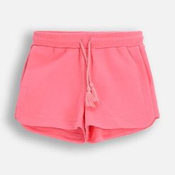 Coccodrillo pantaloni scurți din bumbac pentru copii culoarea roz