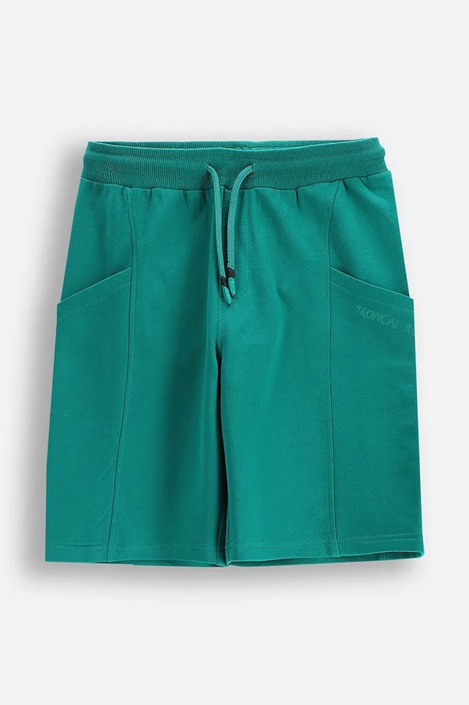 Coccodrillo pantaloni scurți din bumbac pentru copii culoarea verde