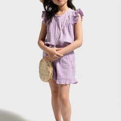 Coccodrillo pantaloni scurți din bumbac pentru copii culoarea violet