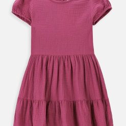 Coccodrillo rochie din bumbac pentru copii culoarea violet