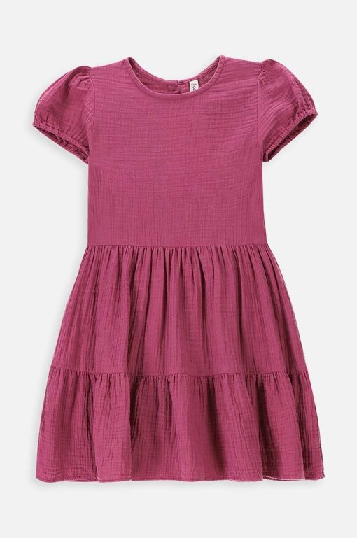 Coccodrillo rochie din bumbac pentru copii culoarea violet