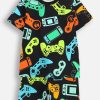 Coccodrillo set de pijama de bumbac pentru copii culoarea gri