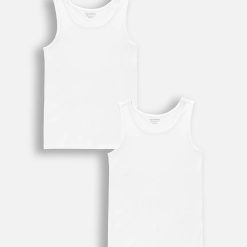 Coccodrillo top copii 2-pack culoarea alb