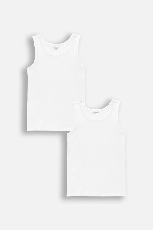 Coccodrillo top copii 2-pack culoarea alb