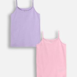 Coccodrillo top copii 2-pack culoarea roz