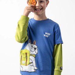 Coccodrillo tricou de bumbac pentru copii cu imprimeu