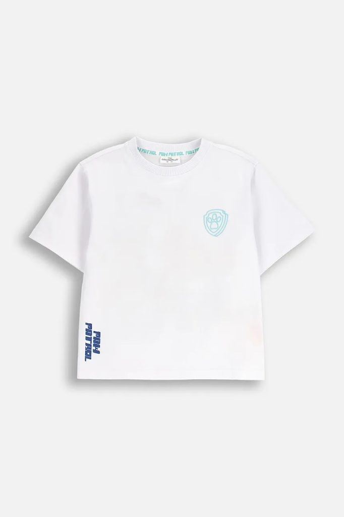 Coccodrillo tricou de bumbac pentru copii culoarea alb