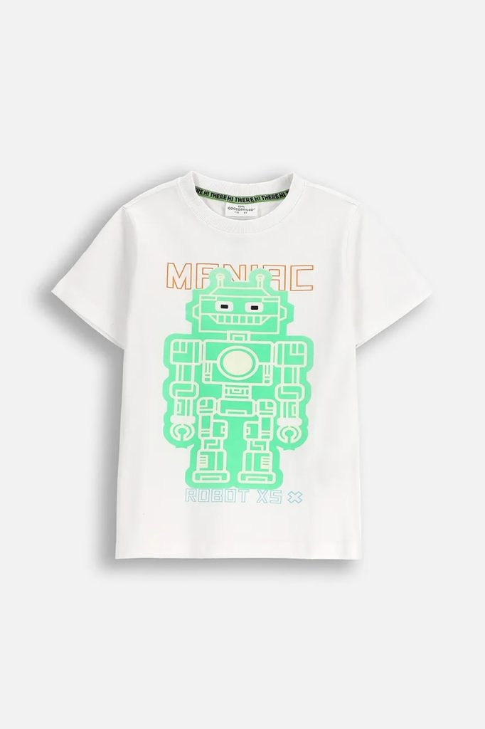 Coccodrillo tricou de bumbac pentru copii culoarea alb