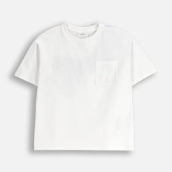 Coccodrillo tricou de bumbac pentru copii culoarea alb