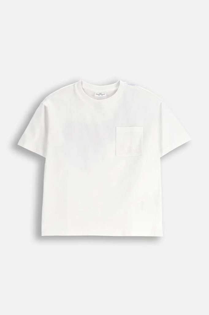 Coccodrillo tricou de bumbac pentru copii culoarea alb