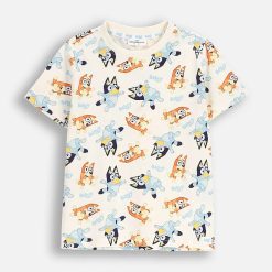 Coccodrillo tricou de bumbac pentru copii culoarea bej