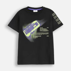 Coccodrillo tricou de bumbac pentru copii culoarea negru