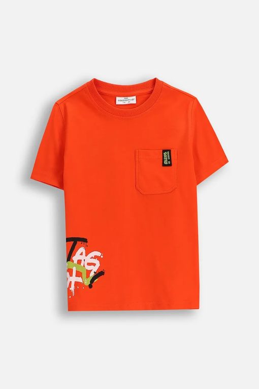 Coccodrillo tricou de bumbac pentru copii culoarea roșu