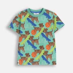 Coccodrillo tricou de bumbac pentru copii culoarea verde