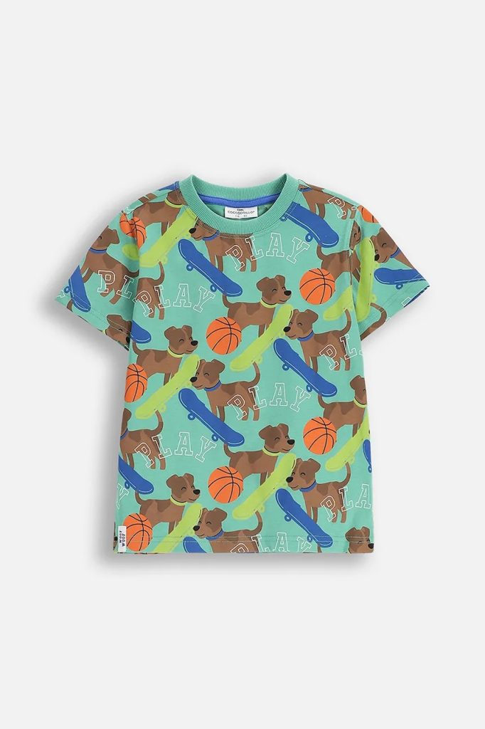Coccodrillo tricou de bumbac pentru copii culoarea verde
