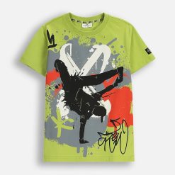 Coccodrillo tricou de bumbac pentru copii culoarea verde