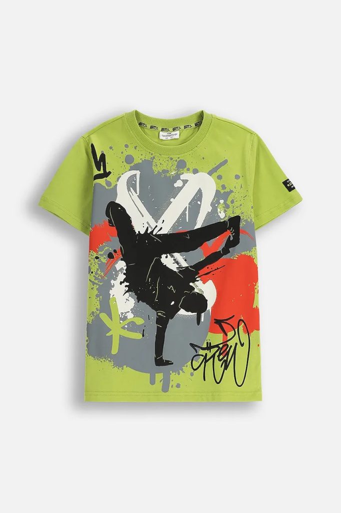 Coccodrillo tricou de bumbac pentru copii culoarea verde