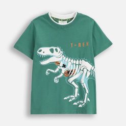 Coccodrillo tricou de bumbac pentru copii culoarea verde