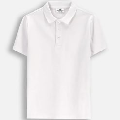 Coccodrillo tricou polo copii culoarea alb