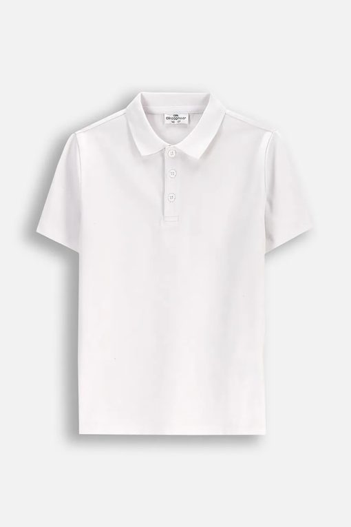 Coccodrillo tricou polo copii culoarea alb