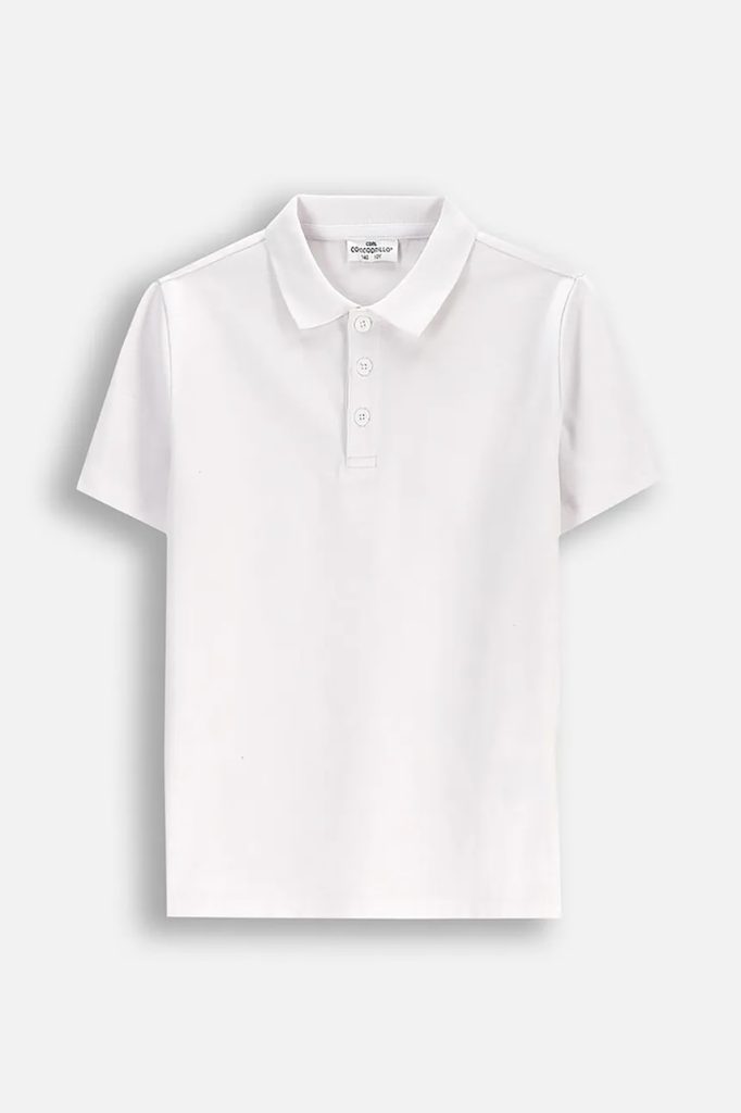 Coccodrillo tricou polo copii culoarea alb