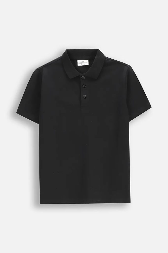 Coccodrillo tricou polo copii culoarea negru