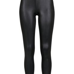 Colanti crop cu talie inalta si aspect lucios-FEMEI/IMBRACAMINTE/Salopete-IMBRACAMINTE/Salopete