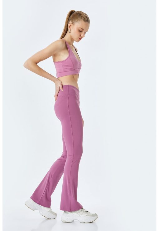 Colanti cu talie medie - croiala bootcut si model uni-FEMEI/IMBRACAMINTE/Salopete-IMBRACAMINTE/Salopete